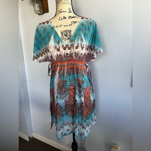Bohemian paisley print tunic‎ top chiffon lightweight hippie indie gypsy